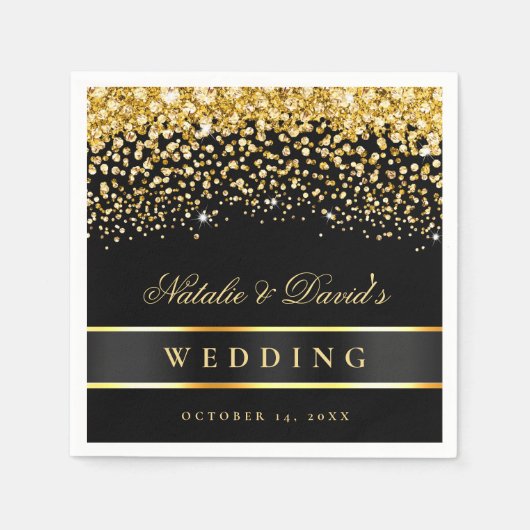 Zwart en goudbruid servet (Voorkant)