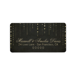 Zwart en goudbruin etiket