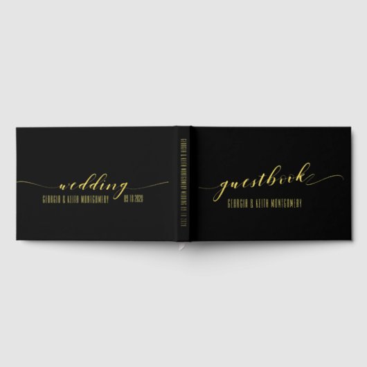 Zwart en goudbruin gastenboek (Volledig)