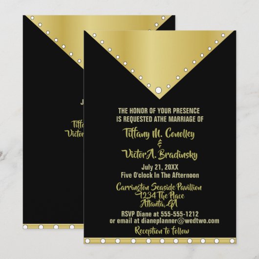 Zwart en goudbruin kaart (Voorkant / Achterkant)