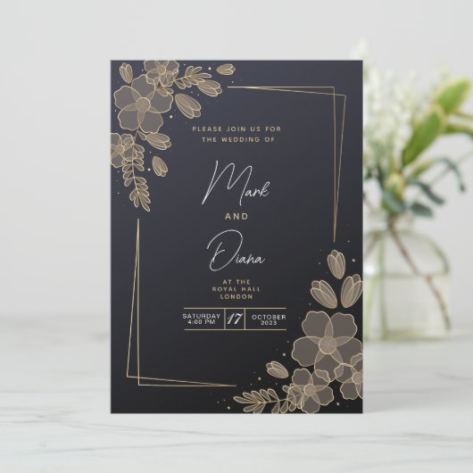 Zwart en goudbruin kaart (Staand voorkant)