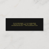 Zwart en goudbruin, modern en minimalistisch mini visitekaartje (Achterkant)