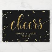 Zwart en goudbruin sparkling wijnetiket (Enkel label)