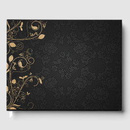 Zwart en gouddecoratief patroon gastenboek