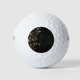 Zwart en gouddecoratief patroon golfballen