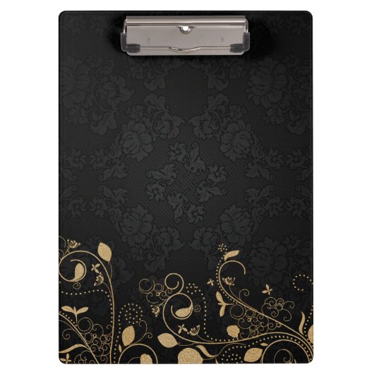 Zwart en gouddecoratief patroon klembord (Voorkant)