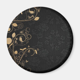 Zwart en gouddecoratief patroon magneet