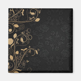 Zwart en gouddecoratief patroon magneet