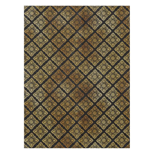 Zwart en gouddecoratief tafelkleed (Voorkant)
