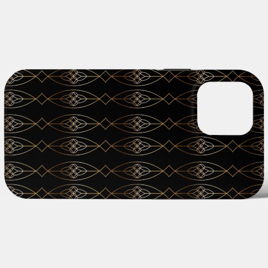 Zwart en gouddeo Case-Mate iPhone case (Achterkant (horizontaal))