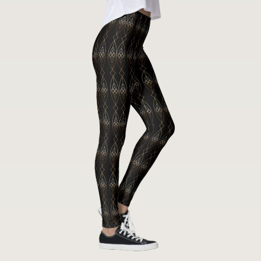 Zwart en gouddeo leggings (Rechts)