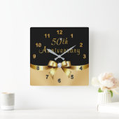 Zwart en gouden 50e Jubileum Cadeaus, klok (Huis)