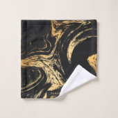 Zwart en gouden Abstract Bad Handdoek (Wasdoekje)