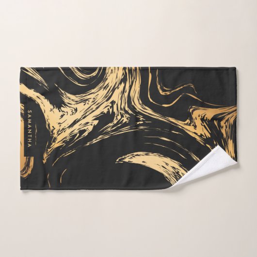 Zwart en gouden Abstract Bad Handdoek (Handdoek)