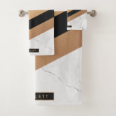 Zwart en gouden Abstract Bad Handdoek (Insitu)