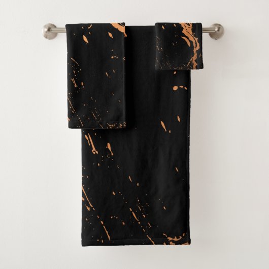 Zwart en gouden Abstract Bad Handdoek (Insitu)
