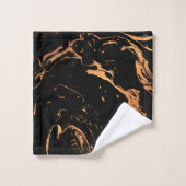 Zwart en gouden Abstract Bad Handdoek (Wasdoekje)