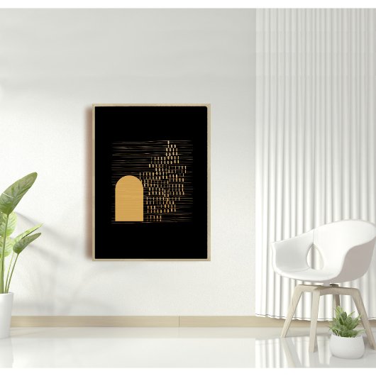 Zwart en gouden abstract poster