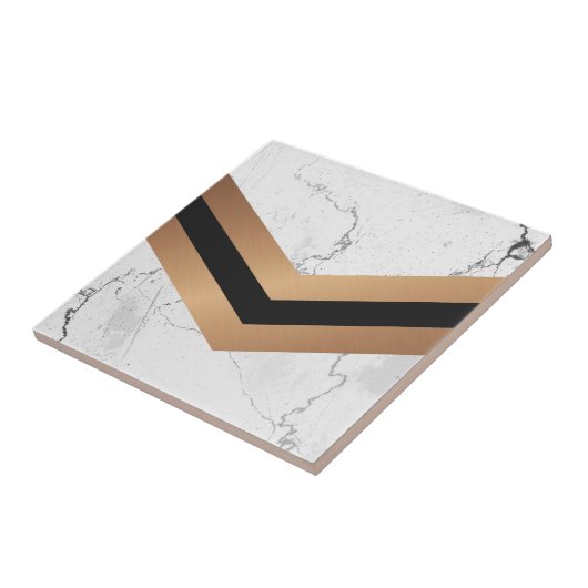 Zwart en gouden Abstract Tegeltje (Zijkant)