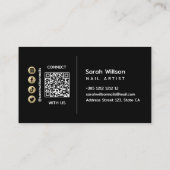 Zwart en gouden Abstracte achtergrond Visitekaartje (Achterkant)