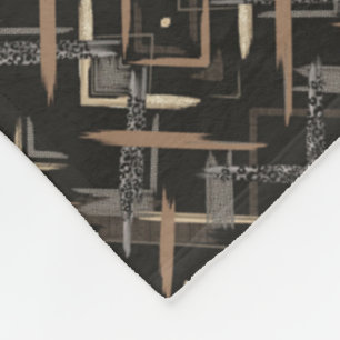 Zwart en gouden abstracte deken