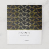 Zwart en gouden abstracte geometrische driehoek tr plaatskaartje (Buitenkant ongevouwen)