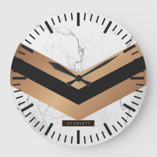 Zwart en gouden Abstracte Grote Klok