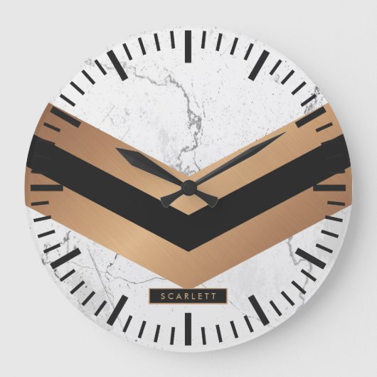 Zwart en gouden Abstracte Grote Klok (Voorkant)