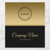 Zwart en gouden achtergrond Logo Wijn Etiket (Enkel label)