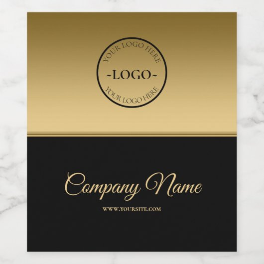 Zwart en gouden achtergrond Logo Wijn Etiket (Enkel label)