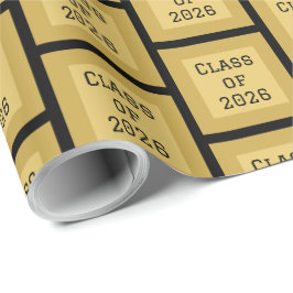 Zwart en Gouden Afstudeer Inpakpapier | 2026