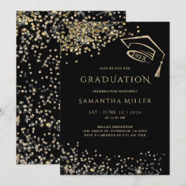 Zwart en Gouden Afstudeer Template Kaart