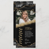 Zwart en gouden agaat foto menukaart (Voorkant / Achterkant)