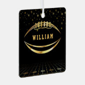 Zwart en gouden Amerikaans voetbalveld met eigen n Metalen Ornament (Voorkant Rechts)