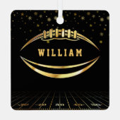 Zwart en gouden Amerikaans voetbalveld met eigen n Metalen Ornament (Achterkant)