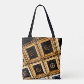 Zwart en gouden architectuur tote bag (Achterkant)