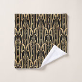 Zwart en gouden Art Deco Bad Handdoek (Wasdoekje)