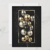 Zwart en Gouden Ballonnen 75e Verjaardagsfeestje Kaart (Achterkant)