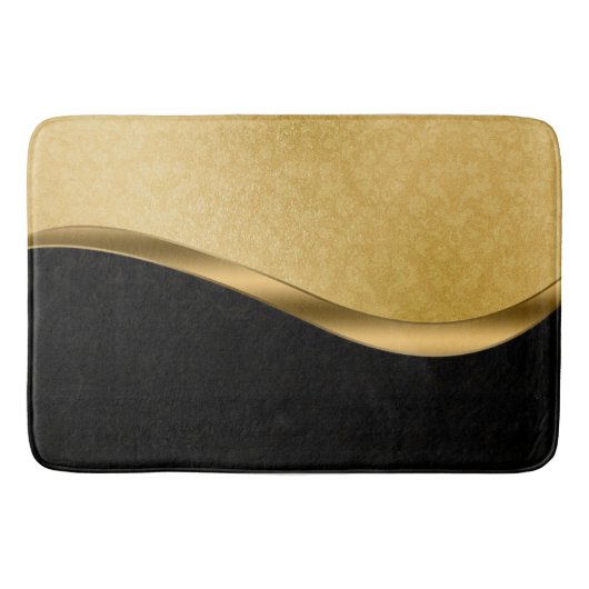 Zwart en gouden bathroom — groot badmat (Voorkant)