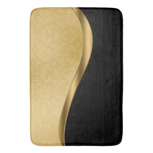 Zwart en gouden bathroom — groot badmat (Voorkant Verticaal)
