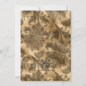 Zwart en gouden bloem gotische trouw-QR-code Kaart (Achterkant)