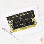Zwart en Gouden Bloemen Product Verpakkingsetikett Rechthoekige Sticker (Envelop)