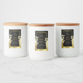 Zwart en Gouden Bloemen Product Verpakkingsetikett Voedselcontainer Etiket (Flessen)