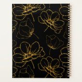 Zwart en gouden bloemnaam planner (Achterkant)