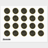 Zwart en Gouden Body Scrub Productlabel Ronde Sticker (Vel)