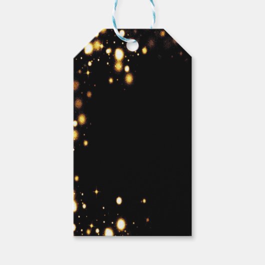 Zwart en Gouden Bokeh Gift Labels Cadeaulabel (Voorkant)