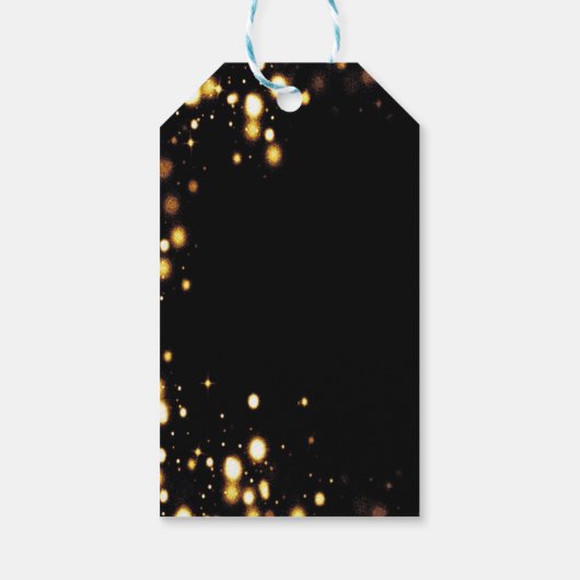 Zwart en Gouden Bokeh Gift Labels Cadeaulabel (Achterkant)