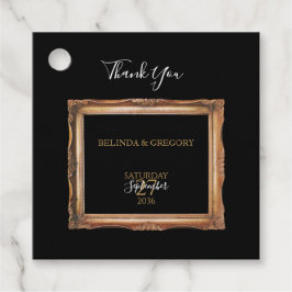  zwart en gouden bruiloft bedankjes labels