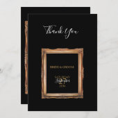 zwart en gouden bruiloft bedankkaart (Voorkant / Achterkant)
