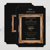 zwart en gouden bruiloft kaart (Voorkant / Achterkant)